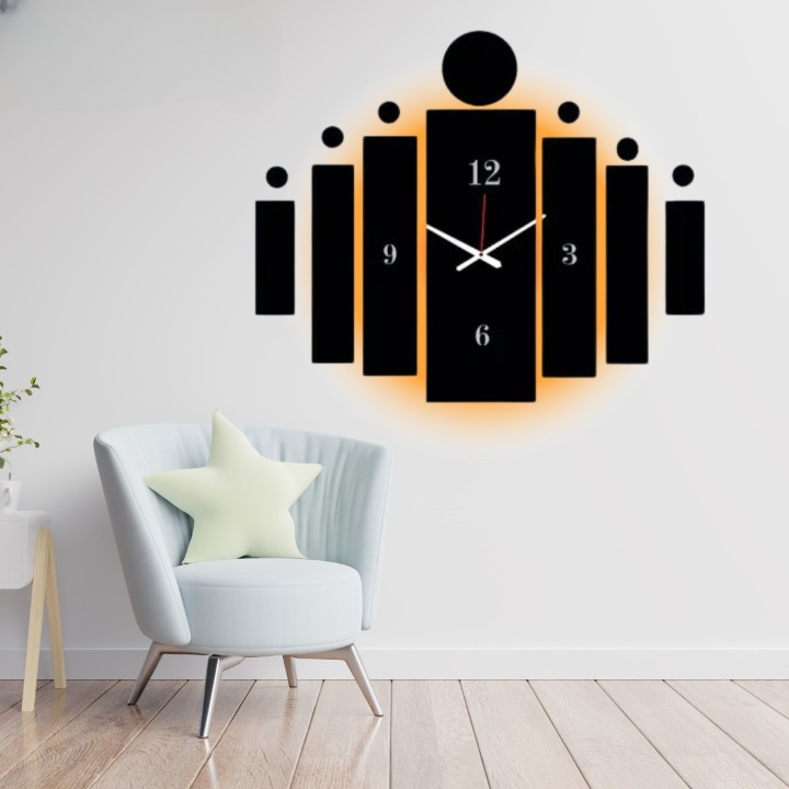 d Tile Wall Clock | Wooden Tile Wall Clock Frame Wall Art | Wall Decoration
