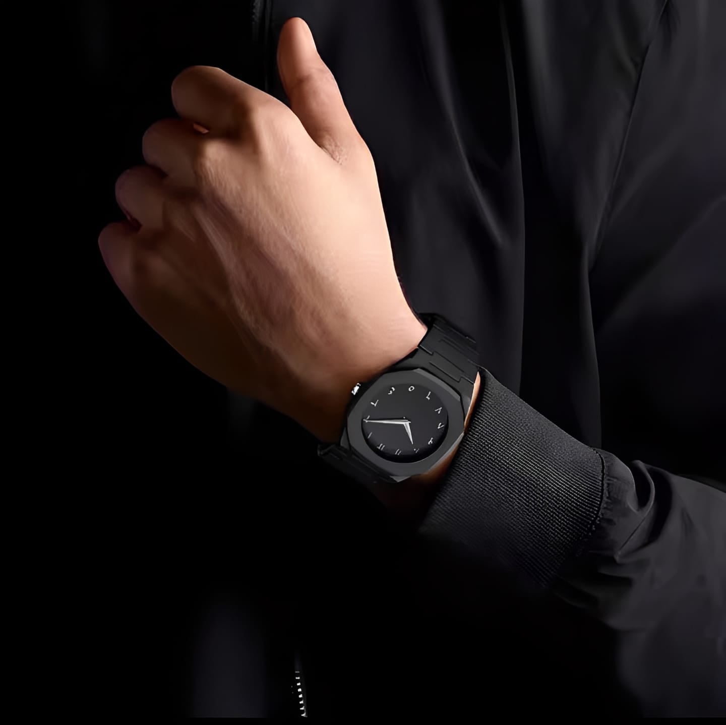 Stylish Arabic Dial Watch – Black Aura Quartz for Men