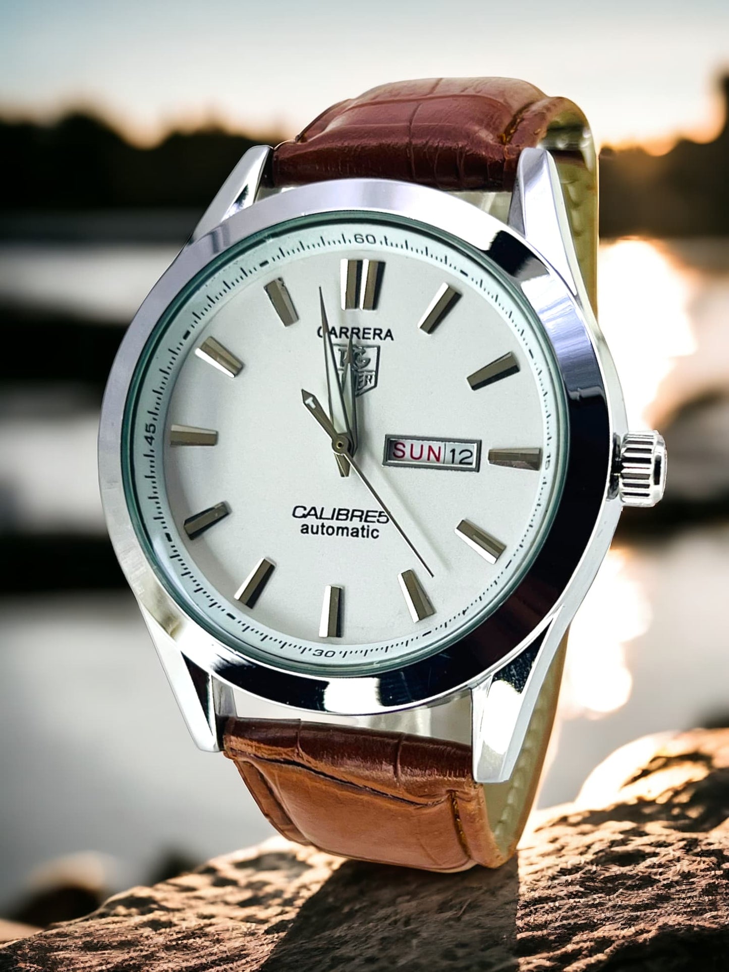 Carrera C-5 – Luxury Swiss Watch With Leather Strap Mens Watch Wrist Watch