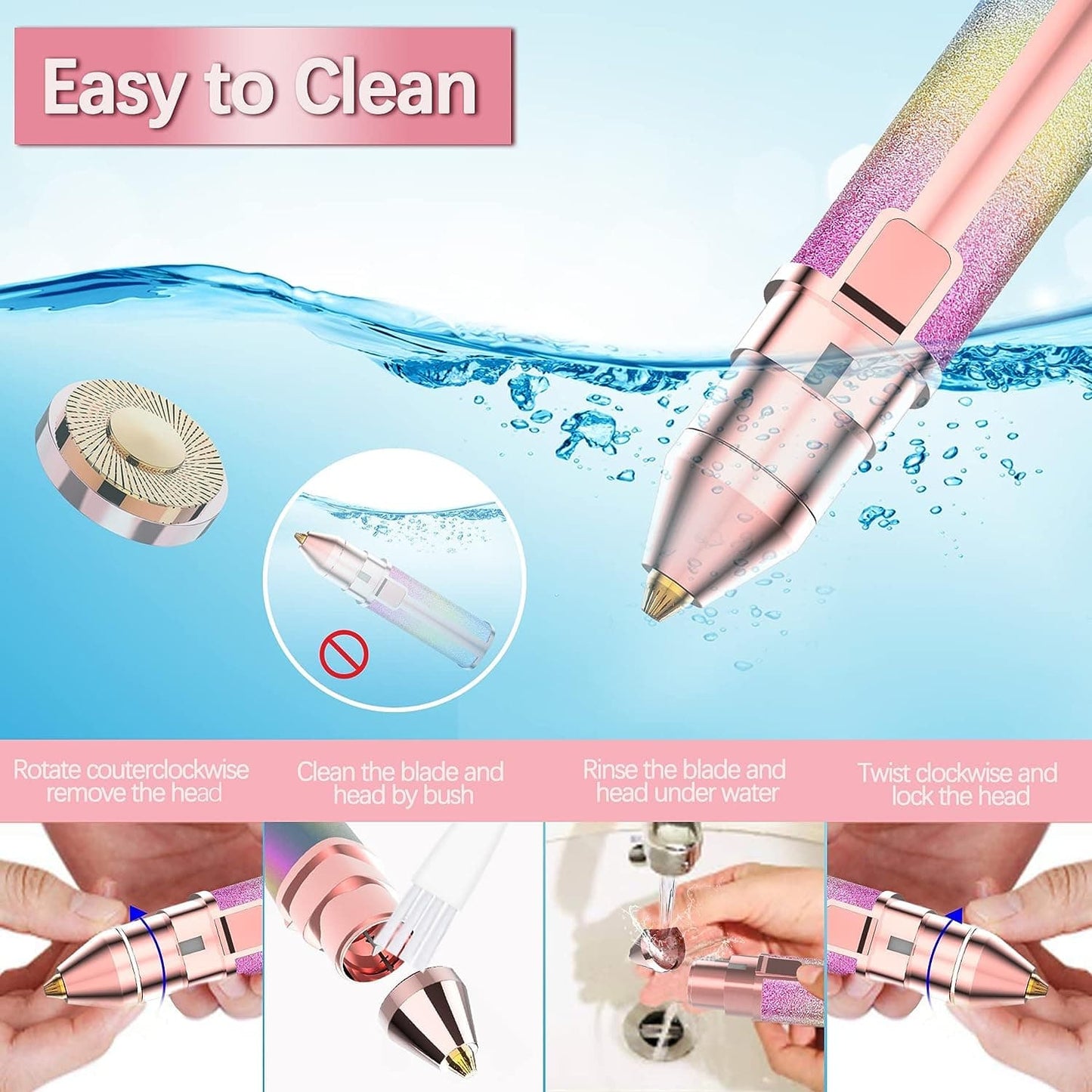 2-in-1 Electric Eyebrow Trimmer & Facial Hair Remover – Rechargeable