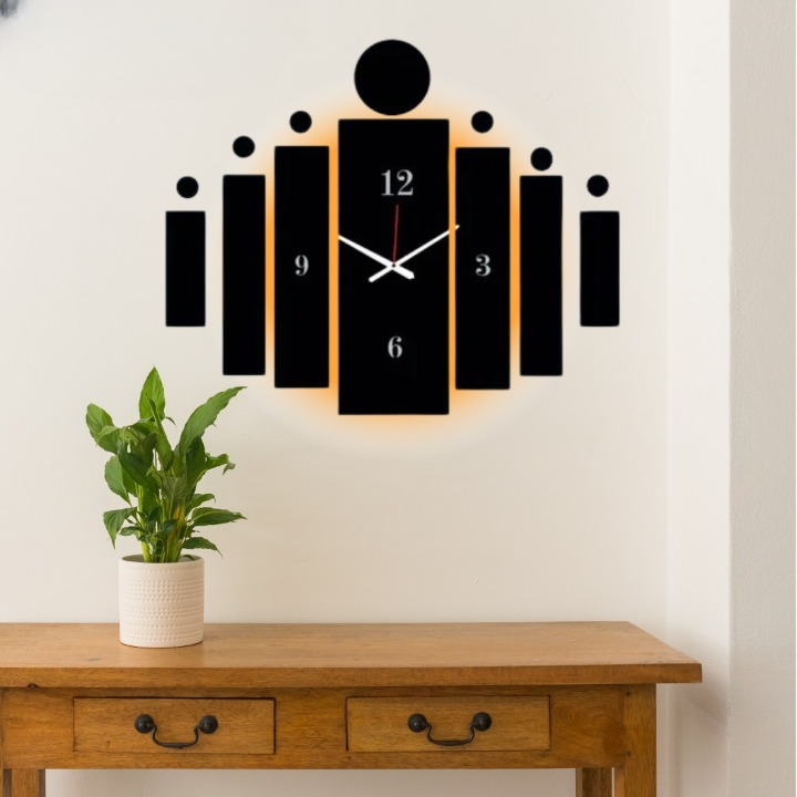 d Tile Wall Clock | Wooden Tile Wall Clock Frame Wall Art | Wall Decoration