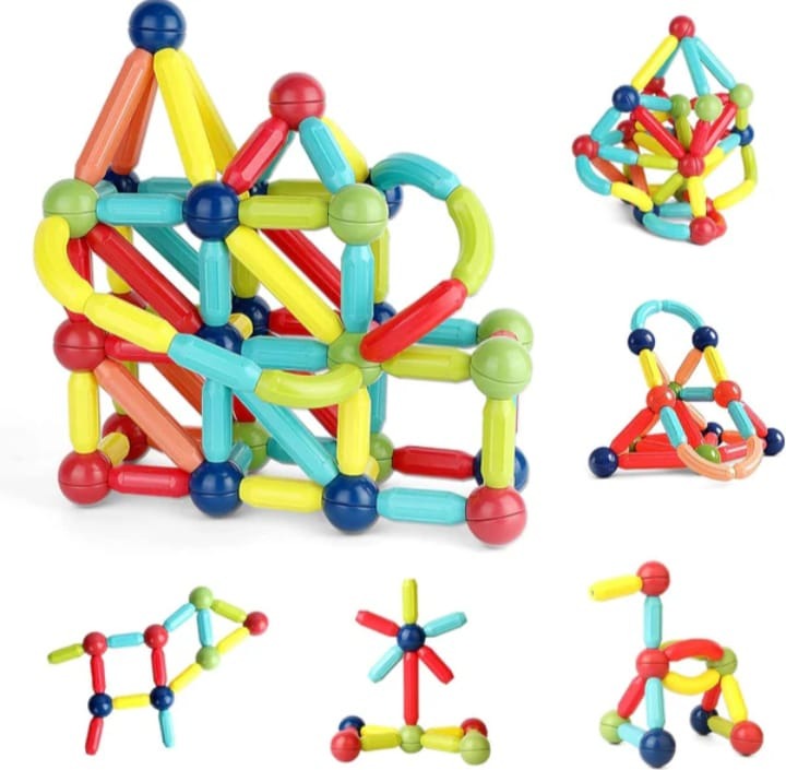 42-Piece Magnetic Building Blocks Set – STEM Construction Kit for Kids