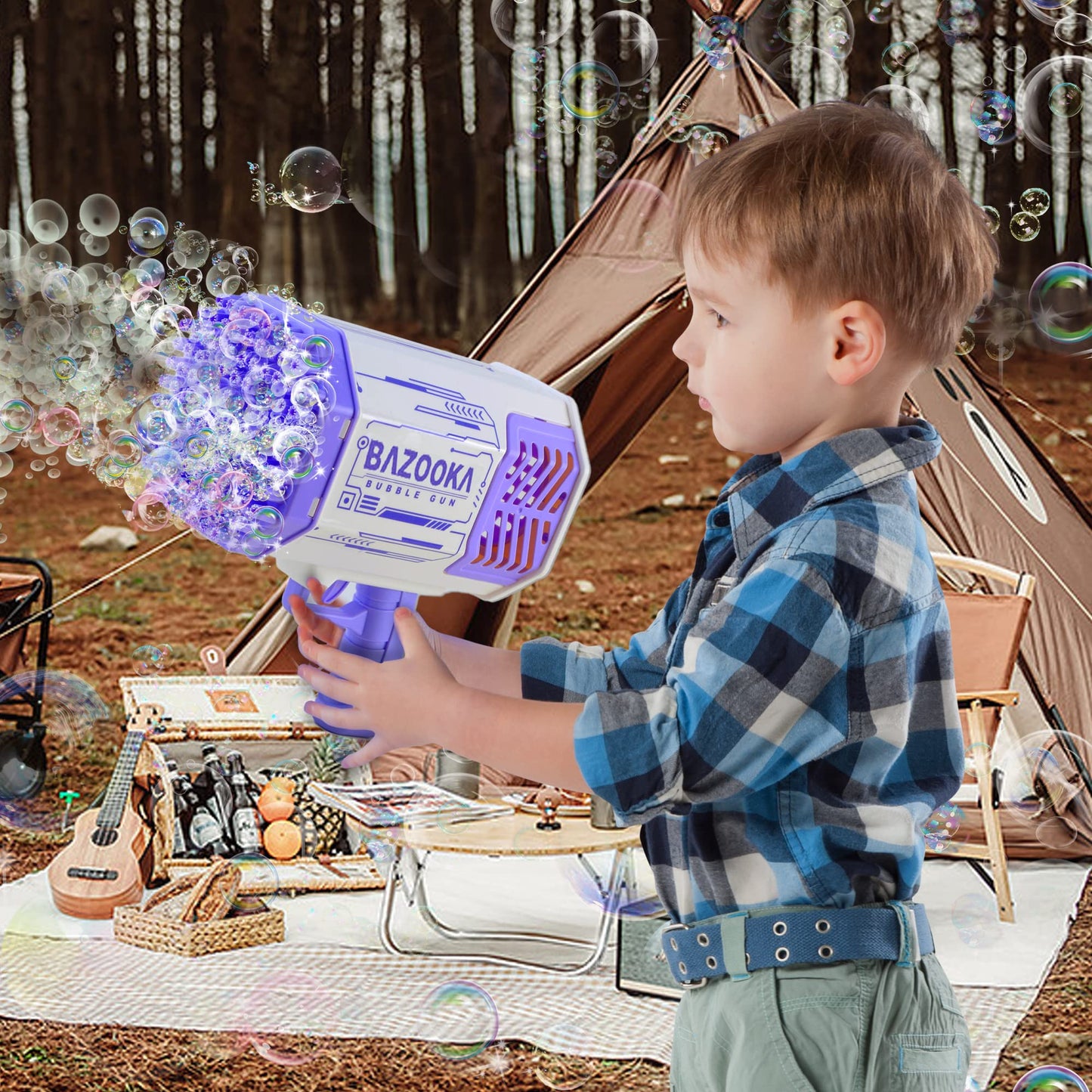 Machine Gun Bubbles for Kids TIK Tok Gifts 3 4 5 6 7 8 9 10 11 12 Years Old Bubble Blaster