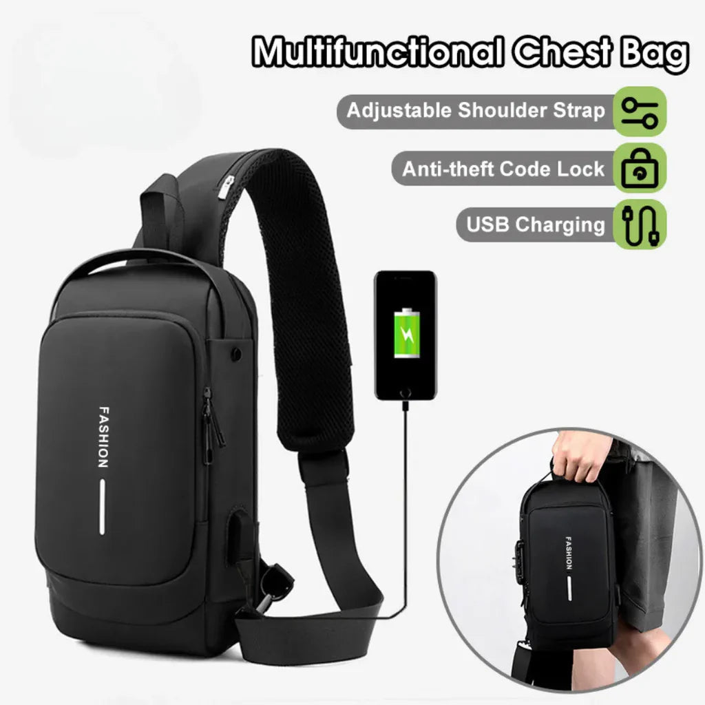 Men’s Multifunction Chest Sling Bag – Anti-Theft, Random Color