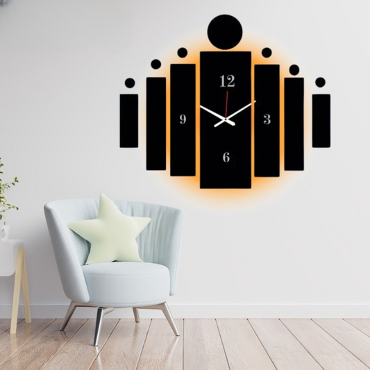 d Tile Wall Clock | Wooden Tile Wall Clock Frame Wall Art | Wall Decoration