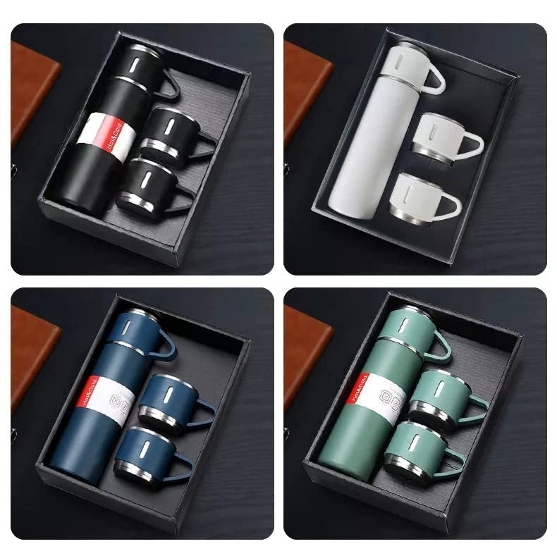 500ml Vacuum Flask Set with 3 Cups