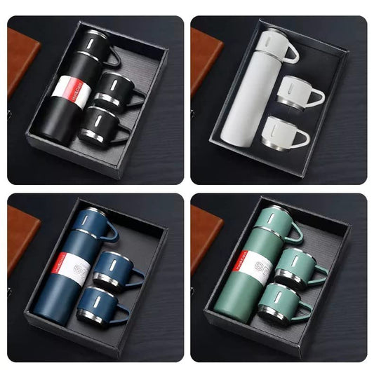 500ml Vacuum Flask Set with 3 Cups