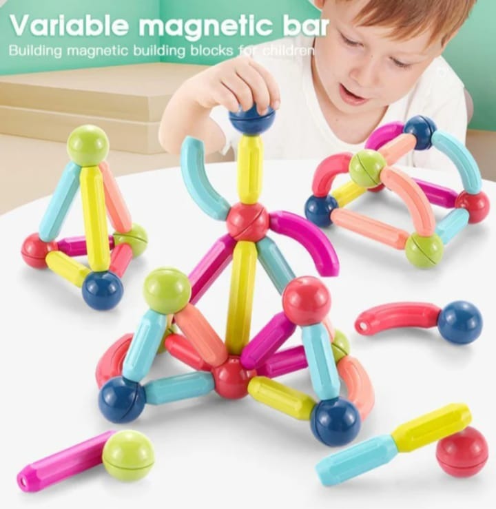 42-Piece Magnetic Building Blocks Set – STEM Construction Kit for Kids