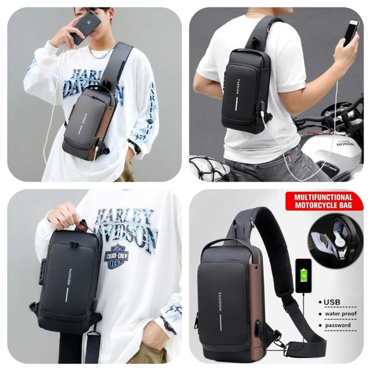 Men’s Multifunction Chest Sling Bag – Anti-Theft, Random Color