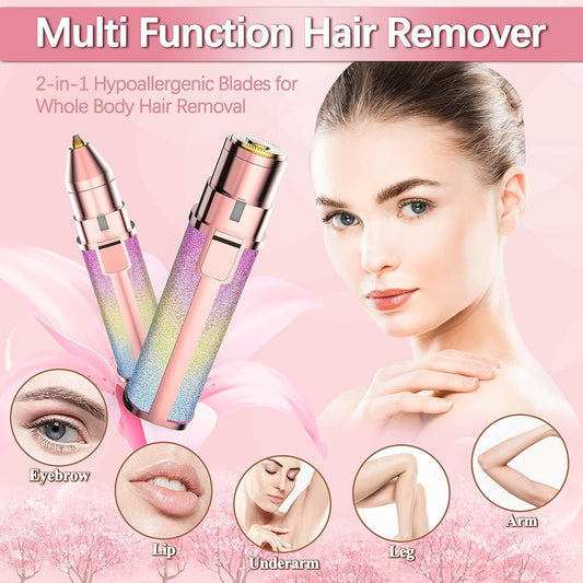 2-in-1 Electric Eyebrow Trimmer & Facial Hair Remover – Rechargeable