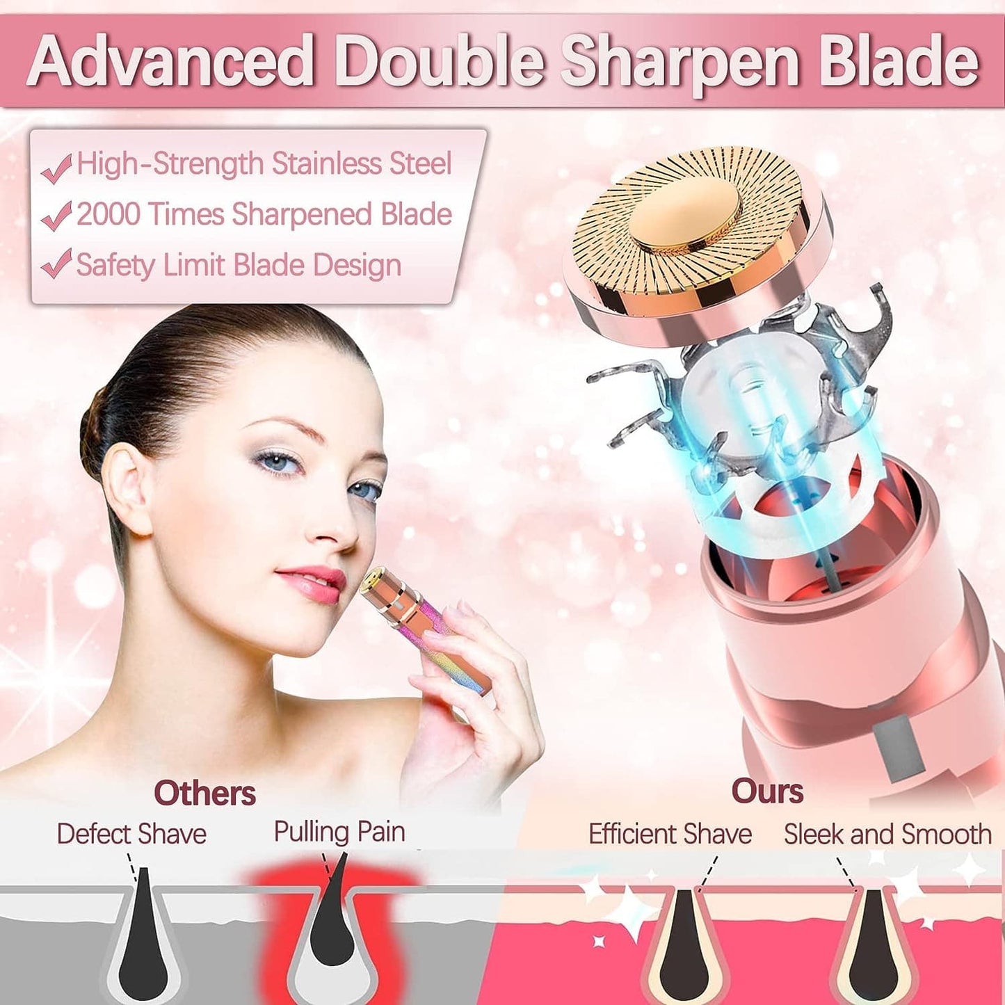2-in-1 Electric Eyebrow Trimmer & Facial Hair Remover – Rechargeable
