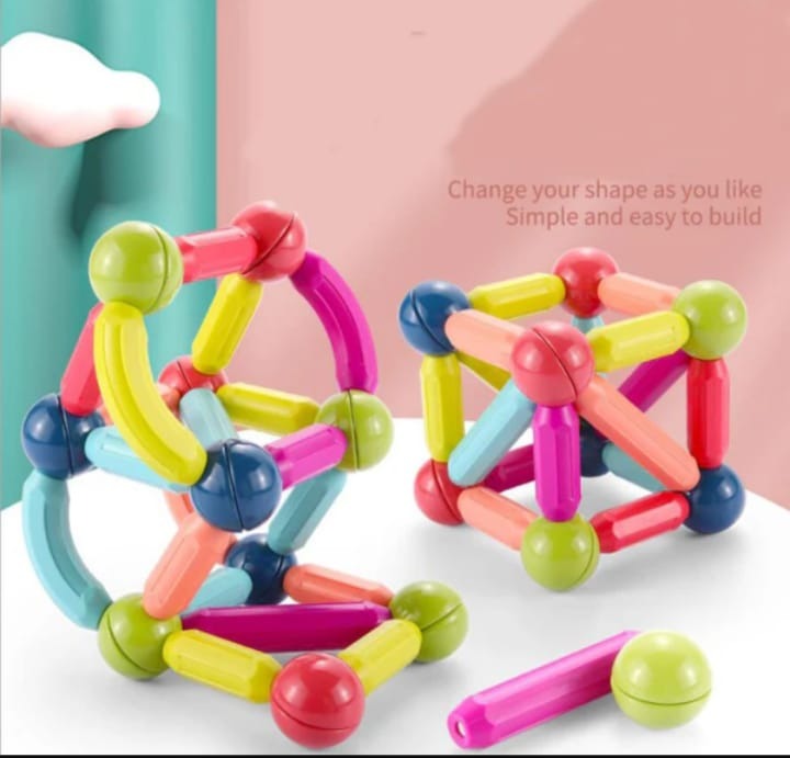 42-Piece Magnetic Building Blocks Set – STEM Construction Kit for Kids