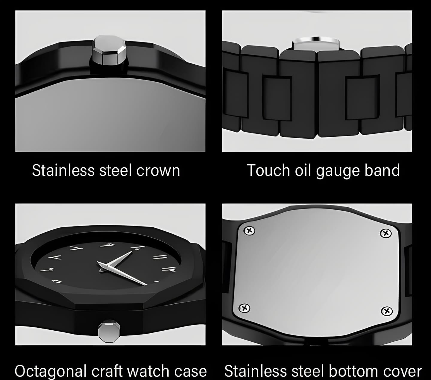 Stylish Arabic Dial Watch – Black Aura Quartz for Men